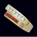 Corporate Fashion 10K Gold Ladies Ring W/ 6 Gemstones